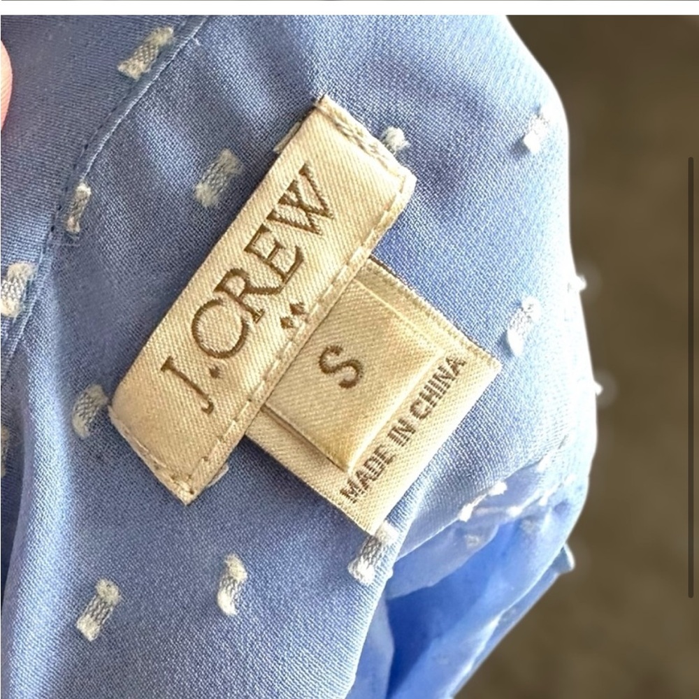 J. Crew Blue Long Sleeve Blouse - Picture 3 of 3